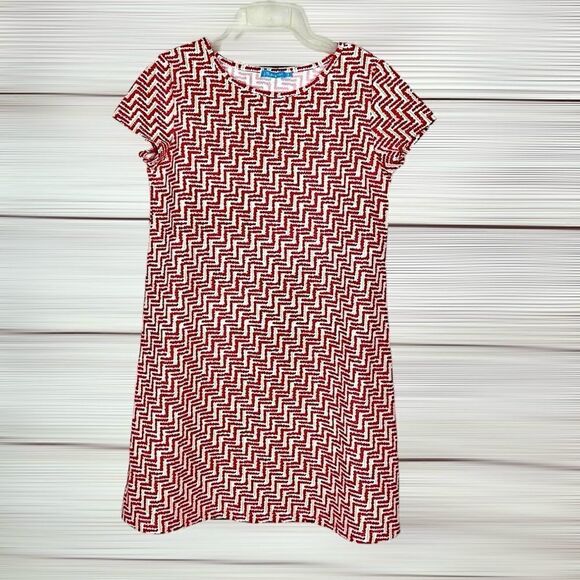 J.McLaughlin A-Line Summer Dress Short Sleeve Raspberry Red Girls Size 8 - Picture 2 of 11